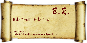 Bárdi Róza névjegykártya